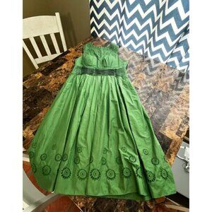 Coldwater Creek Vintage Green Eyelet Dress